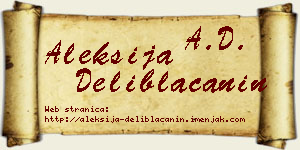 Aleksija Deliblaćanin vizit kartica